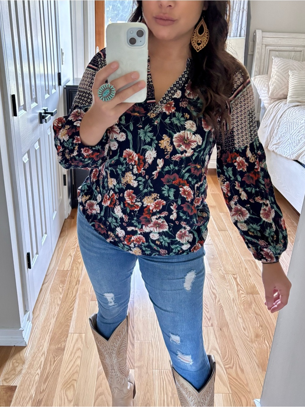 Jodifl balloon sleeve boho top